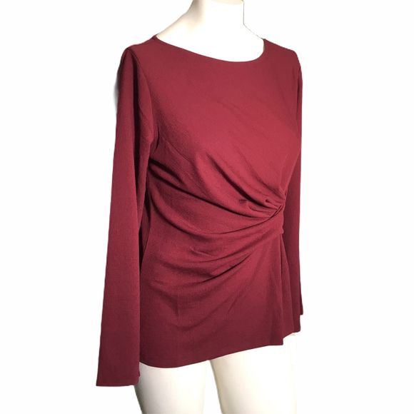 Ellen Tracy Burgundy Wrap Top NWT $49.50 - Picture 1 of 3